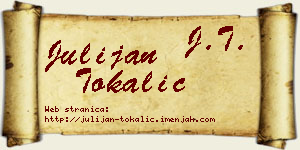 Julijan Tokalić vizit kartica